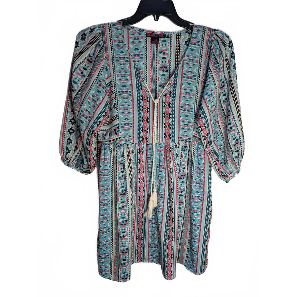 Rock & Roll Cowgirl Women's Casual Dress Medium Puff Sleeves Western wear